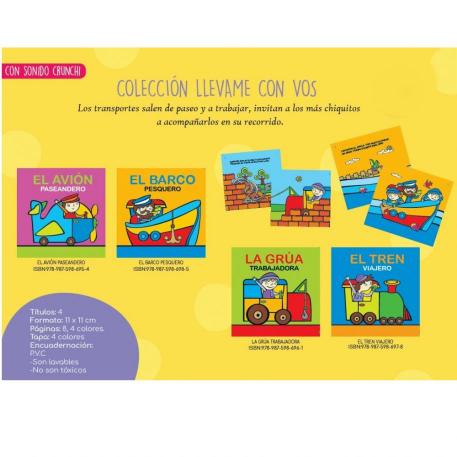 LIBRITOS DE PVC 11 X 11 CMS LLEVAME CON VOS