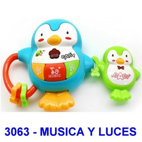 (QF366-018) MAMA PINGÜINO CON BEBE LUZ  Y SONIDO