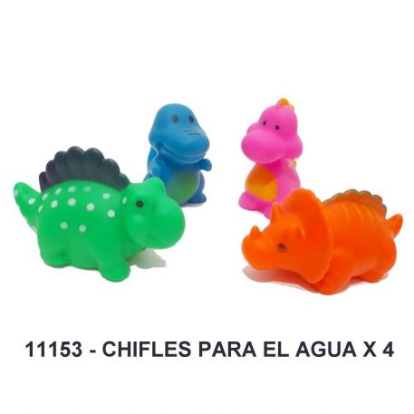 CHIFLES DINOSAURIOS X 4