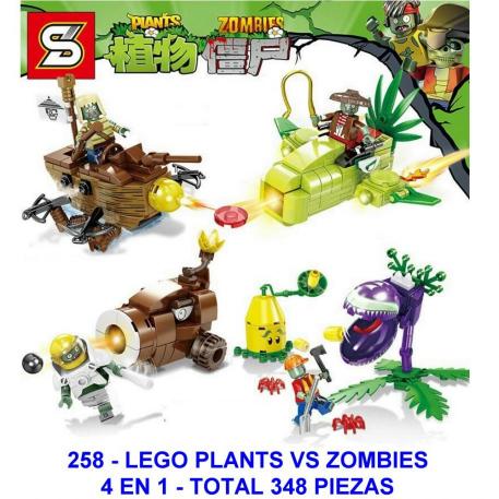 LEGO PLANTS VS ZOMBIES 4 EN 1 - 348 PIEZAS