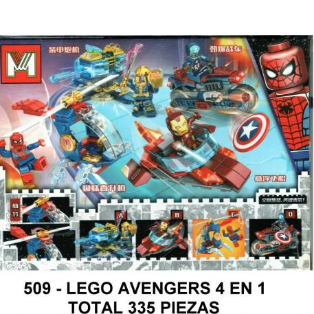 LEGO AVENGERS 4 EN 1 TOTAL 335 PIEZAS