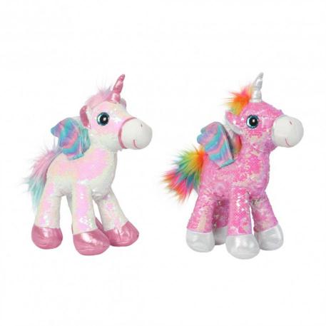 UNICORNIO CON LENTEJUELAS 28 CMS