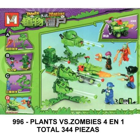 PLANTAS VS ZOMBIES 4 EN 1 - 344 PIEZAS