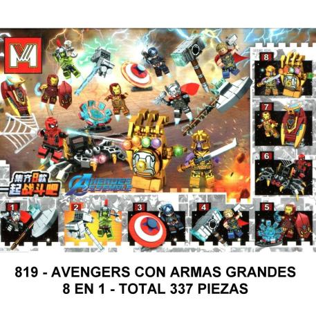 AVENGERS CON ARMAS 8 EN 1 - TOTAL 337 PIEZAS