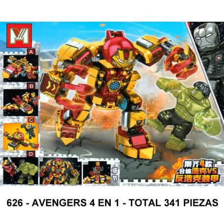 AVENGERS 4 EN 1 - TOTAL 341 PIEZAS