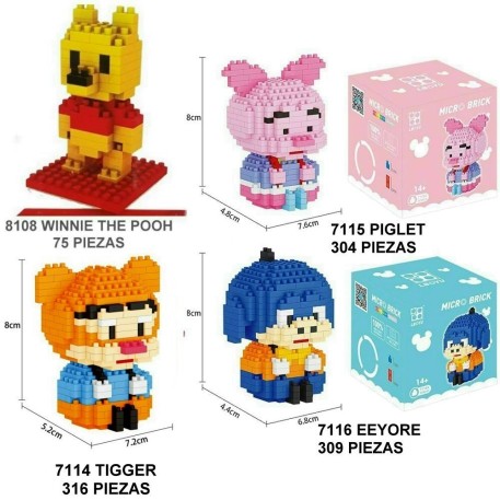 MINI BLOQUES WINNIE THE POOH Y AMIGOS.PRECIO POR UNIDAD