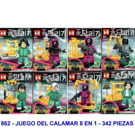 EL JUEGO DEL CALAMAR 8 EN 1 - TOTAL 342 PIEZAS