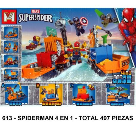 SPIDERMAN 4 EN 1 - TOTAL 497 PIEZAS