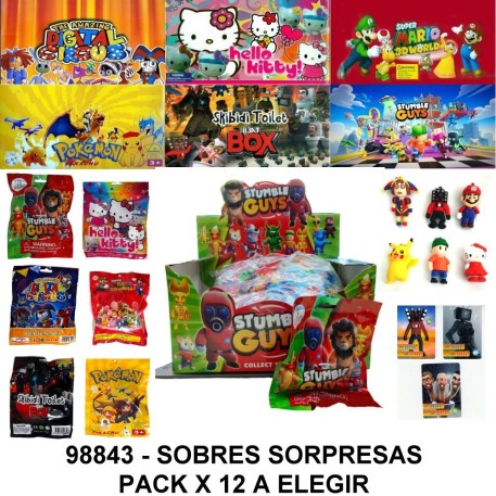 SOBRES SORPRESAS PACK 12 SOBRES A ELECCION