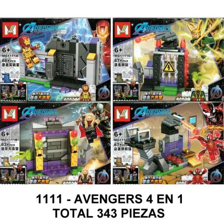 AVENGERS 4 EN 1 TOTAL 343 PIEZAS