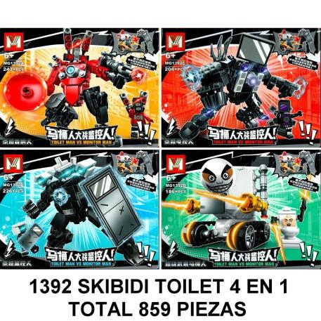 SKIBIDI TOILET 4 EN 1 - TOTAL 859 PIEZAS