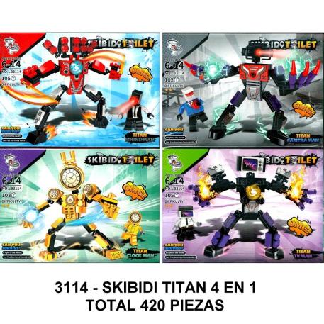 SKIBIDI LOS TITAN 4 EN 1 - TOTAL 420 PIEZAS