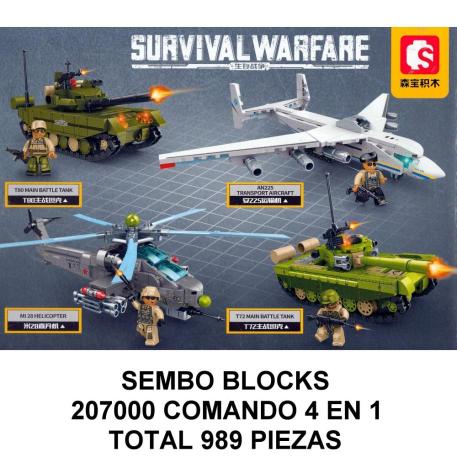 SET COMANDO 4 EN 1 - TOTAL 989 PIEZAS