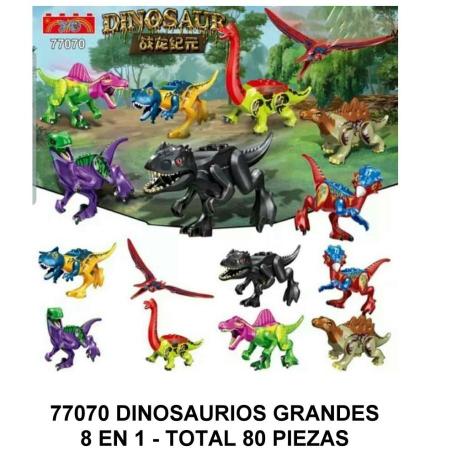 DINOSAURIOS 8 EN 1 GRANDES TOTAL 80 PIEZAS