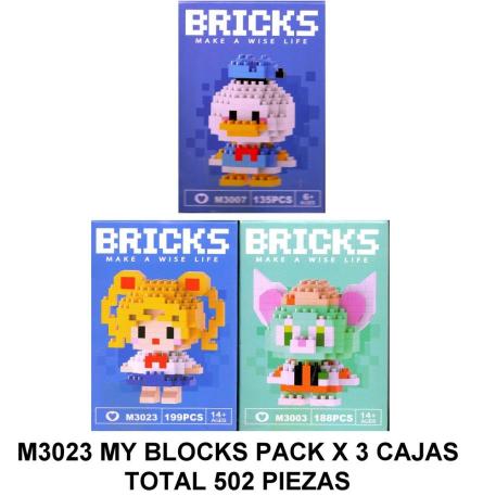 MY BLOCKS PACK X 3 - TOTAL 502 PIEZAS