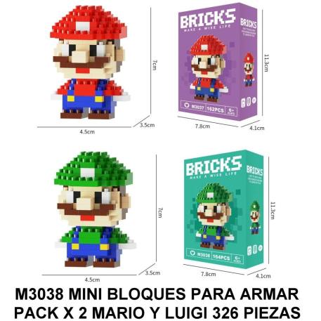 MINIBLOQUES PARA ARMAR SET X 2 MARIO Y LUIGI