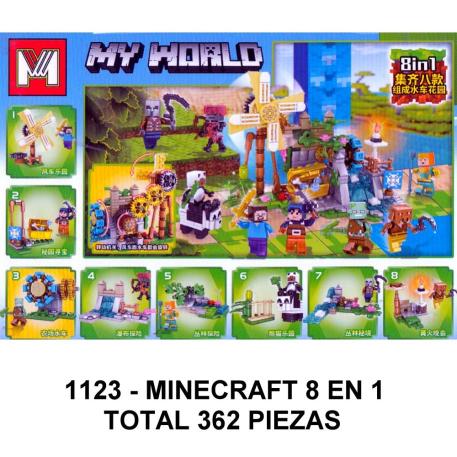 MINECRAFT 8 EN 1  - TOTAL 362 PIEZAS