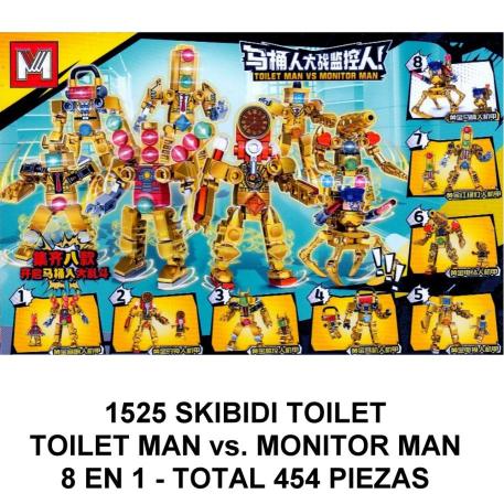 SKIBIDI TOILET MAN vs. MONITOR MAN 8 EN 1 TOTAL 454 PIEZAS