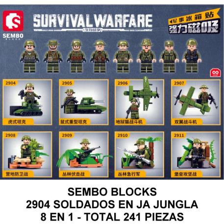 SOLDADOS EN LA JUNGLA 8 EN 1 - TOTAL 241 PIEZAS