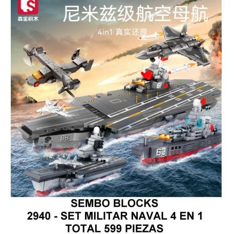 SET COMANDO NAVAL 4 EN 1 - TOTAL 599 PIEZAS