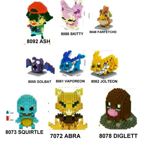 MINI BLOQUES POKEMON 300 PIEZAS, PRECIO POR UNIDAD