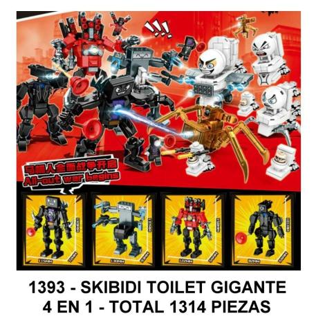 SKIBIDI TOILET 4 EN 1 - TOTAL 1314 PIEZAS