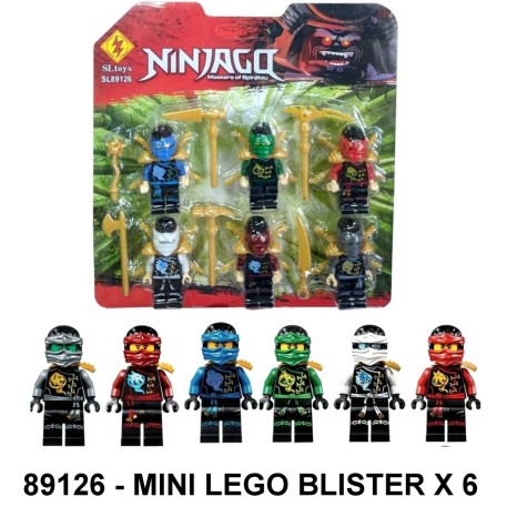 MINI LEGO MUÑECOS NINJA BLISTER X 6