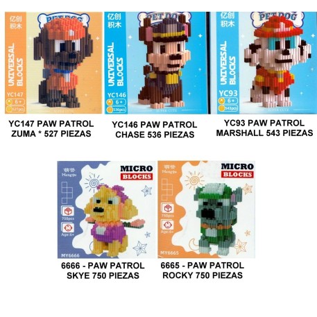 MINI BLOQUES PAW PATROL  MAS DE 500 PIEZAS