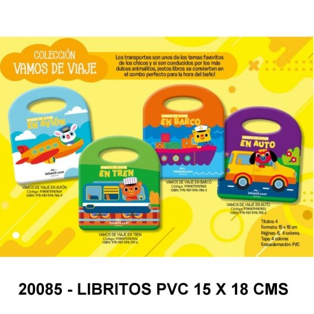 LIBRITOS DE PVC 15 X 18 CMS VAMOS DE VIAJE