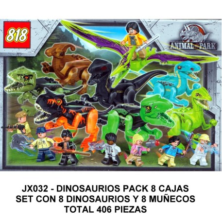 DINOSAURIOS Y MUÑECOS 8 EN 1 - TOTAL 406 PIEZAS - G3