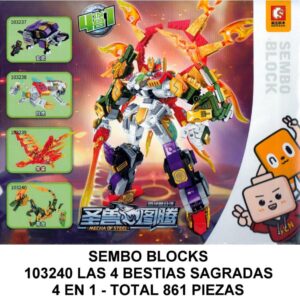 CUATRO BESTIAS SAGRADAS 4 EN 1 - TOTAL 861 PIEZAS - E1
