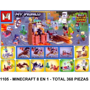 MINECRAFT 8 EN 1 - TOTAL 368 PIEZAS - F3