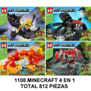 MINECRAFT 4 EN 1 - TOTAL 812 PIEZAS