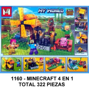 MINECRAFT 4 EN 1 - TOTAL 322 PIEZAS - F4