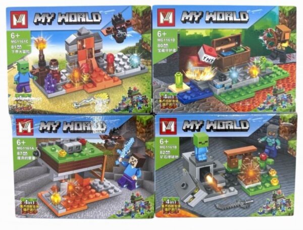 MINECRAFT 4 EN 1 - TOTAL 330 PIEZAS - F4