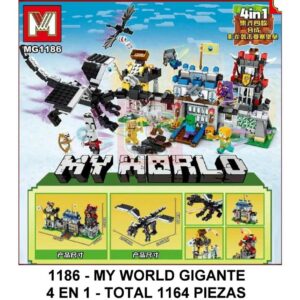 MINECRAFT GIGANTE 4 EN 1 . TOTAL 1164 PIEZAS