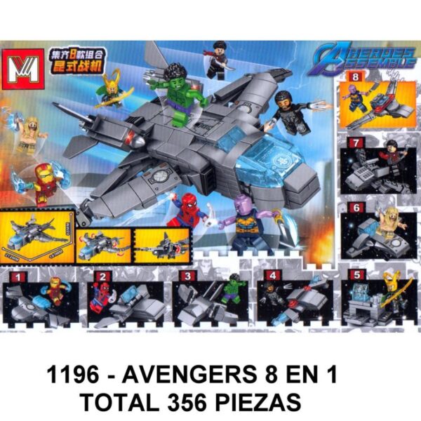 AVENGERS 8 EN 1 - TOTAL 356 PIEZAS - A3