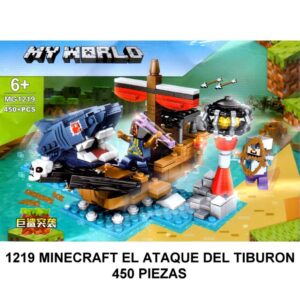 MINECRAFT ATAQUE DEL TIBURON 450 PIEZAS