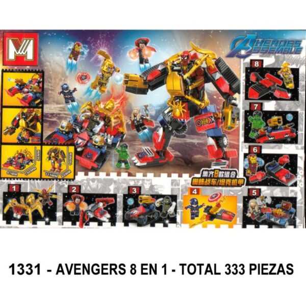 AVENGERS 8 EN 1 - TOTAL 333 PIEZAS - A3