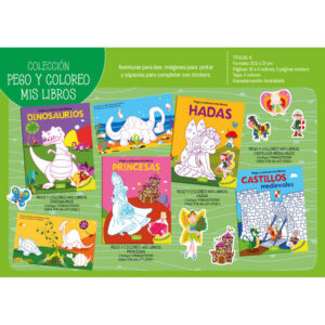 COLECCION PEGO Y COLOREO MIS LIBROS - PRECIO X 4 TITULOS