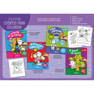 COLECCION CUENTOS PARA COLOREAR - PRECIO X 4 TITULOS