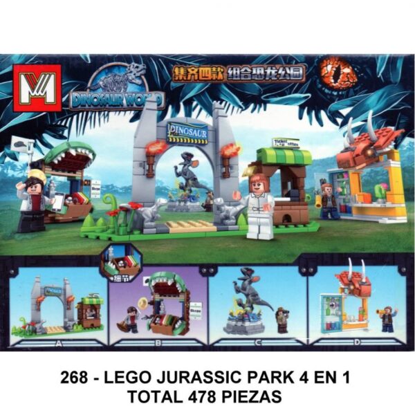 LEGO JURASSIC PARK 4 EN 1 - TOTAL 478 PIEZAS - G3