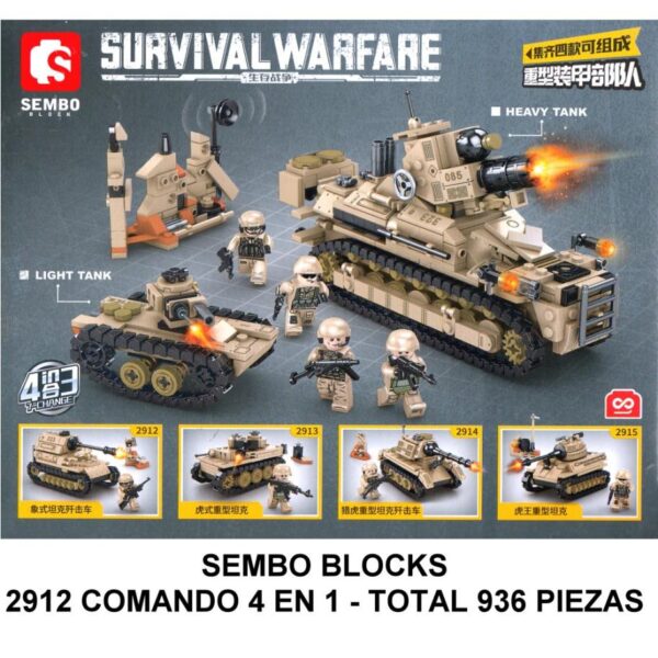 SET SURVIVAL WARFIRE 4 EN 1 - TOTAL 937 PIEZAS - PRECIO X MODELO - E5