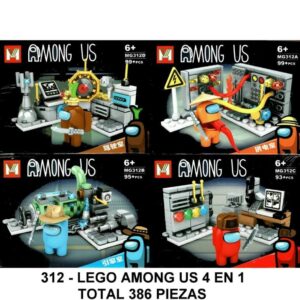 AMONG US 4 EN 1 - TOTAL 386 PIEZAS - C3