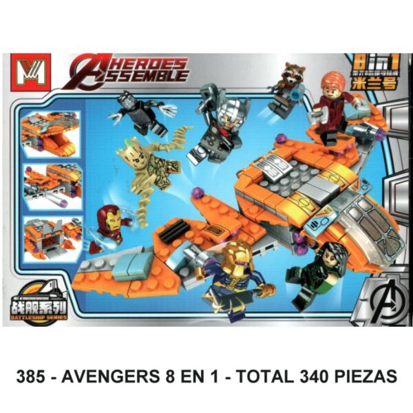 AVENGERS 8 EN 1 - TOTAL 340 PIEZAS - B3