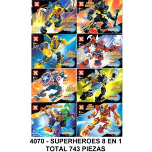 SUPERHEROES 8 EN 1 - TOTAL 743 PIEZAS - A3
