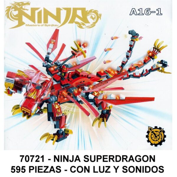 NINJA SUPERDRAGON 595 PIEZAS - LUZ Y SONIDOS - A5
