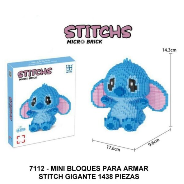 MINI BLOQUES STITCH GIGANTE 1438 PIEZAS