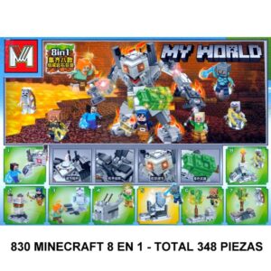 MINECRAFT 8 EN 1 - TOTAL 348 PIEZAS - F2 -