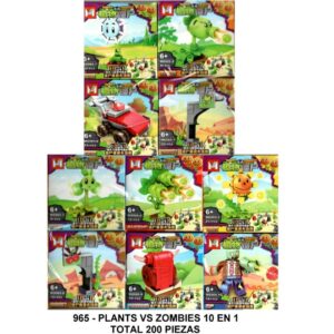 PLANTS VS ZOMBIES 10 EN 1 - TOTAL 138 PIEZAS